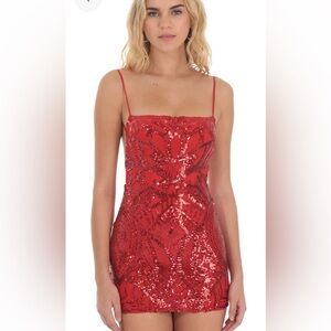 Lucy in the Sky Red Sequin Homecoming Dress Size Small
